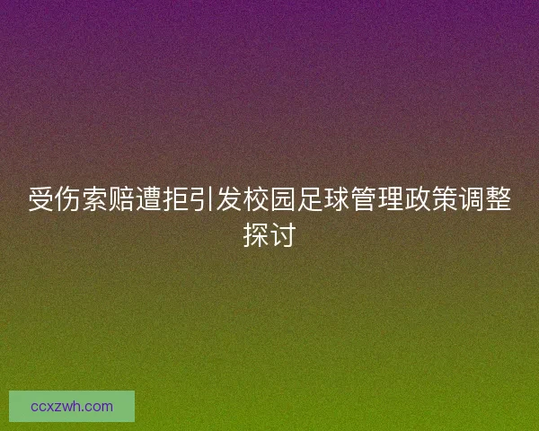 受伤索赔遭拒引发校园足球管理政策调整探讨
